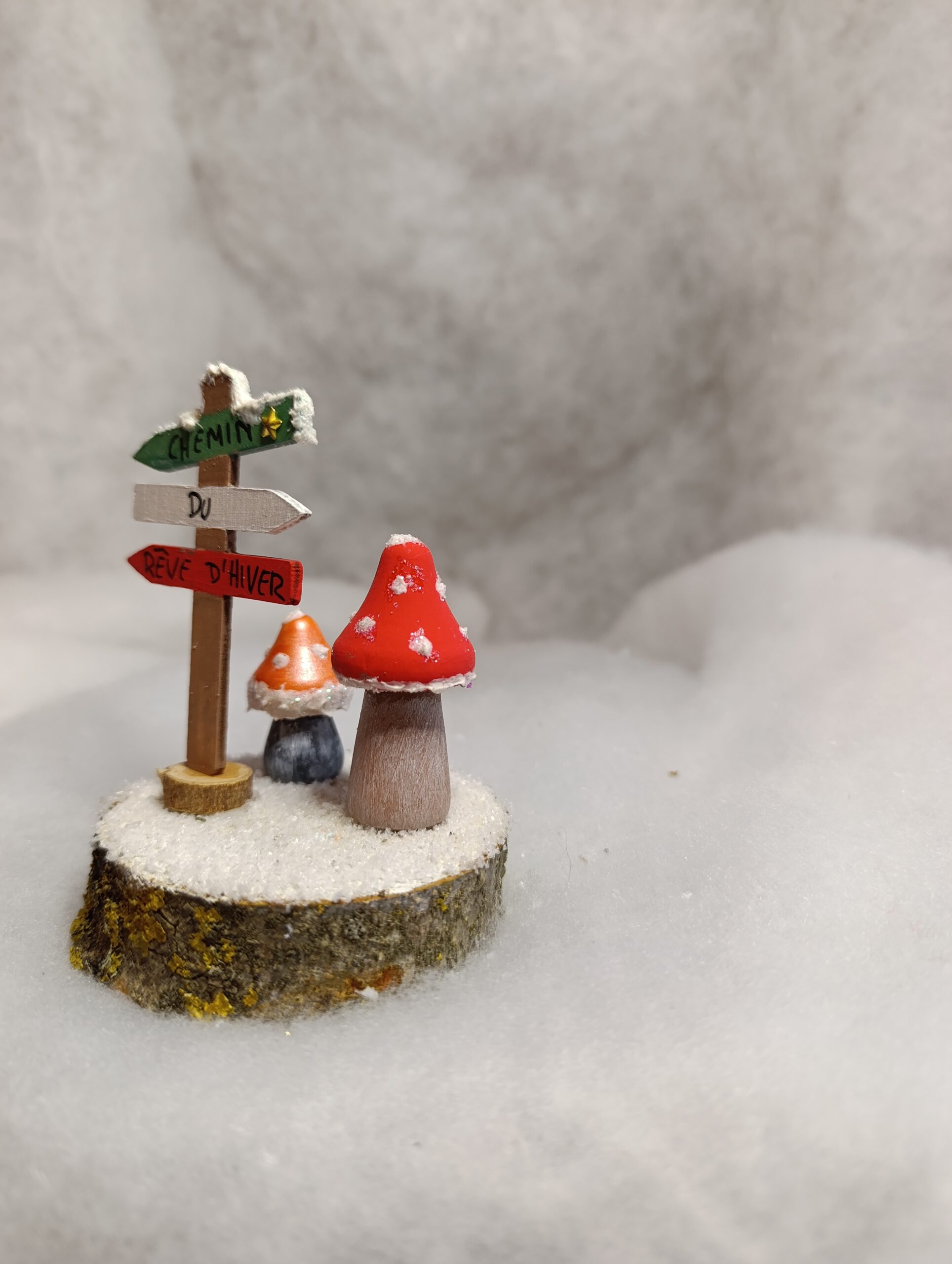 IMG_20251209_114138 Décoration de Noël Duo de champignons & panneau “Chemin du rêve d’hiver” – Image 3