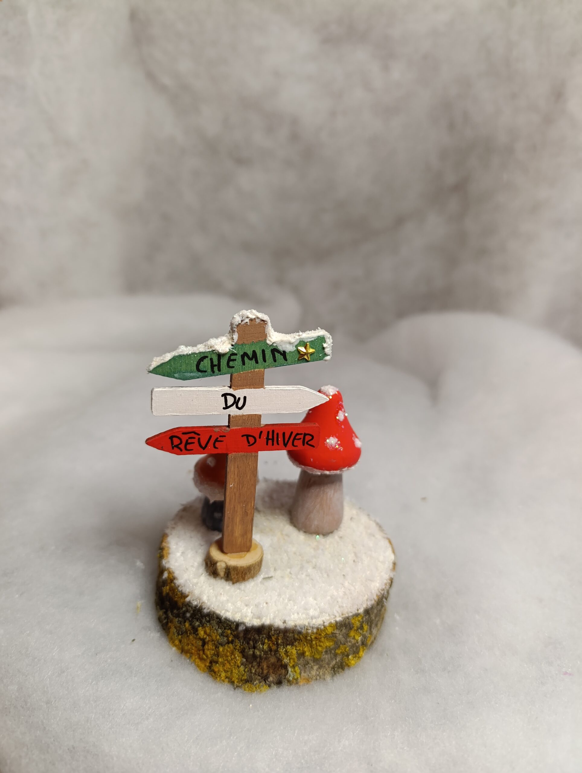 IMG_20251209_114144 Décoration de Noël Duo de champignons & panneau “Chemin du rêve d’hiver” – Image 2