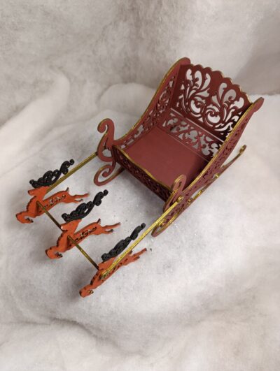 🎄 Traîneau Rouge Doré Édition Féerique des Ateliers du Lys