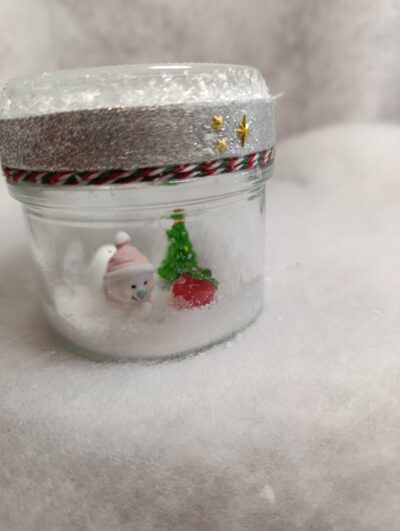 Scène de Noël sous verre  Le Gros Bonhomme de Neige