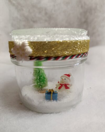 Scène de Noël sous verre – Le Sapin et le Bonhomme