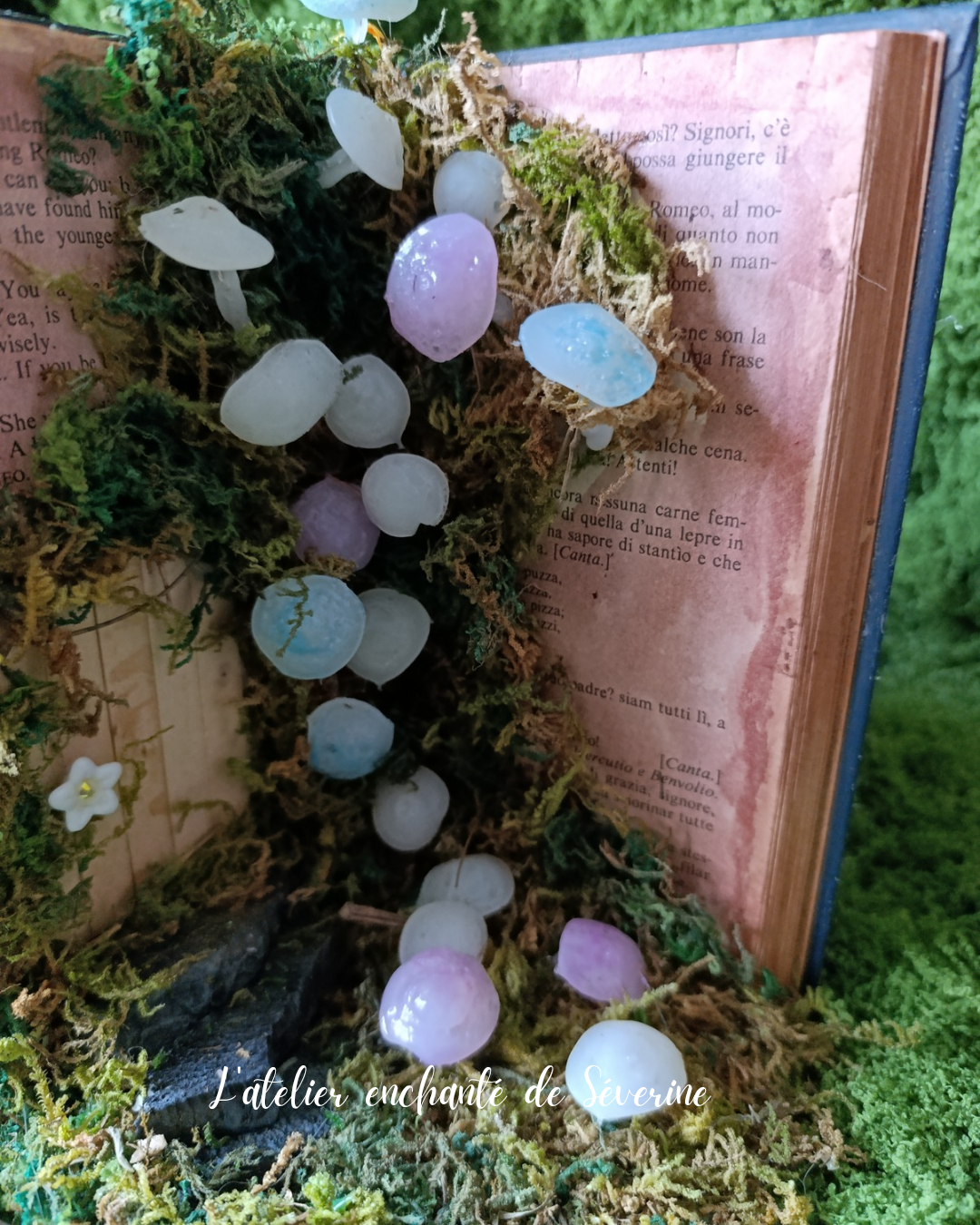 book nook – la clairière des champignons lumineux book nook – la clairière des champignons lumineux