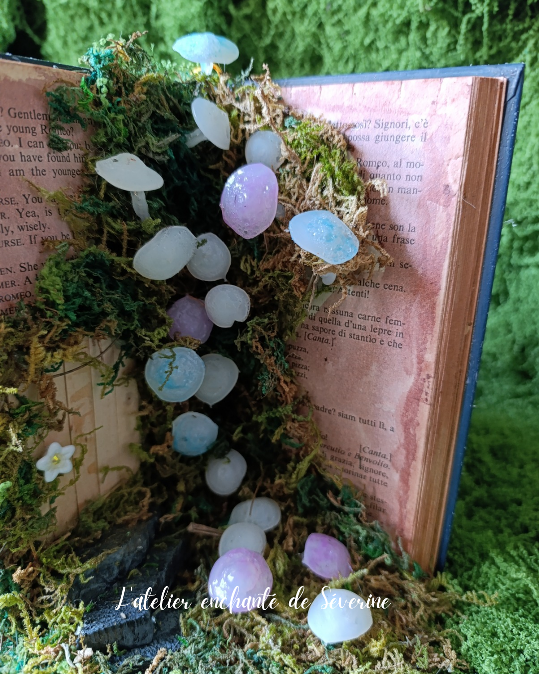 book nook – la clairière des champignons lumineux book nook – la clairière des champignons lumineux